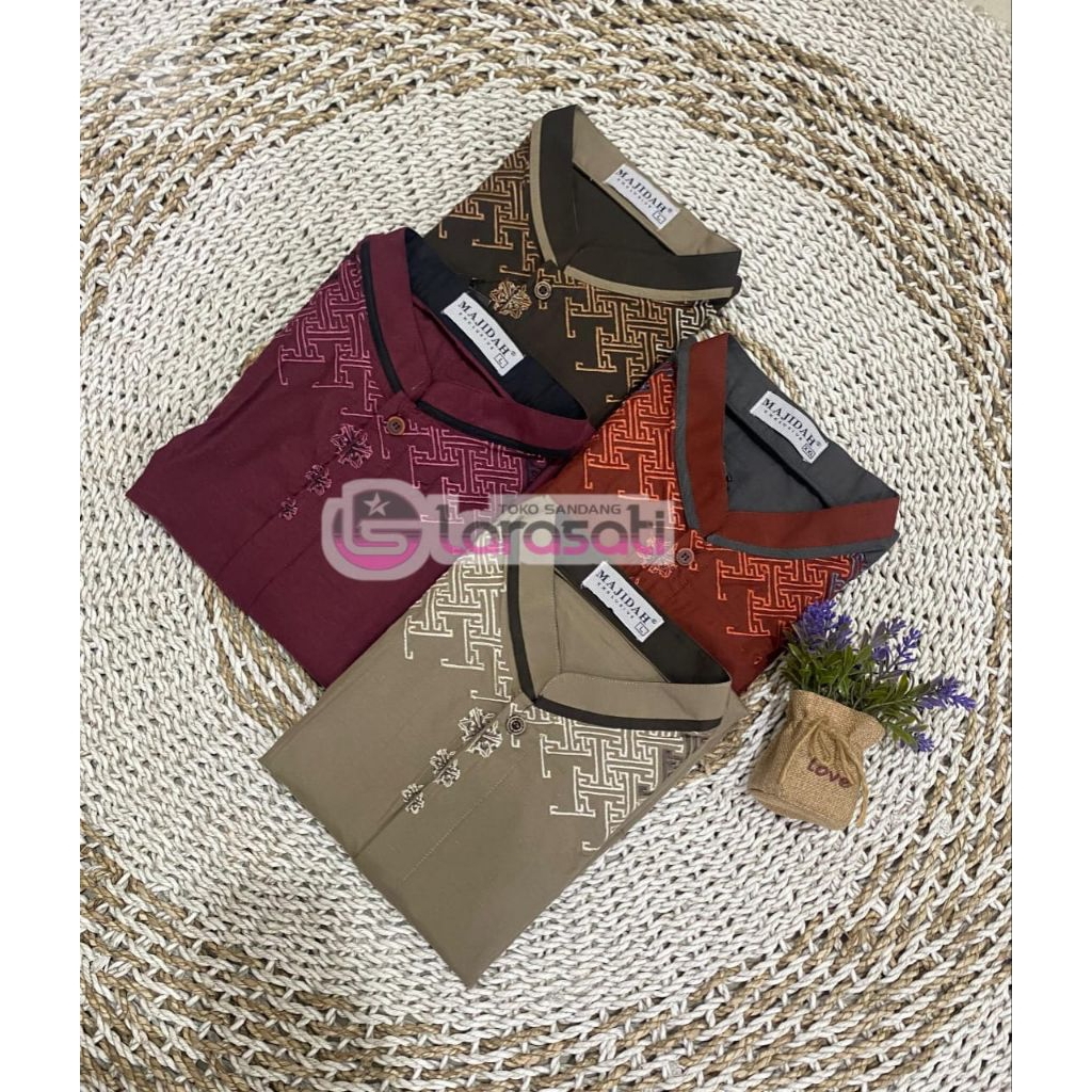 BAJU KOKO MERK MAJIDAH LENGAN PENDEK WARNA KEKINIAN