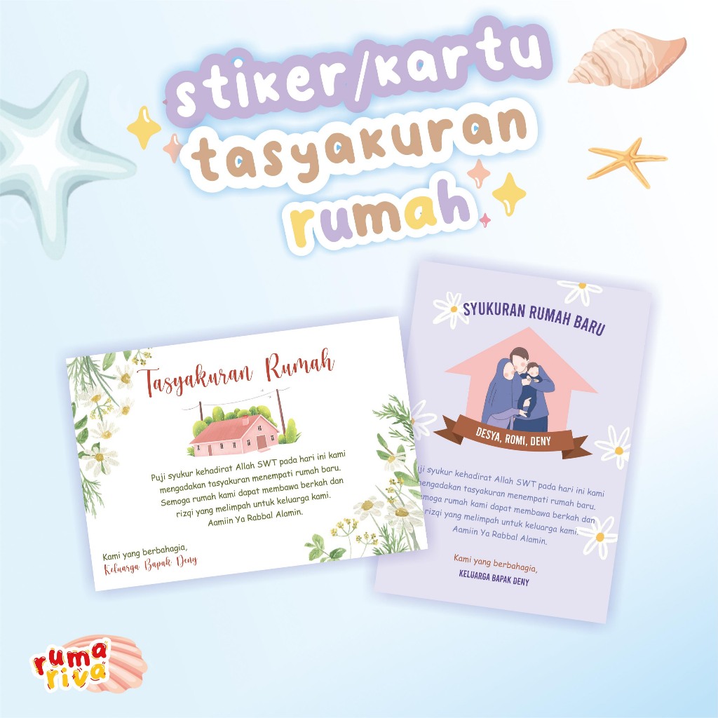 CETAK KARTU PINDAH RUMAH - STIKER TASYAKURAN RUMAH - RUMAH BARU - KARTU TASYAKURAN PINDAHAN RUMAH