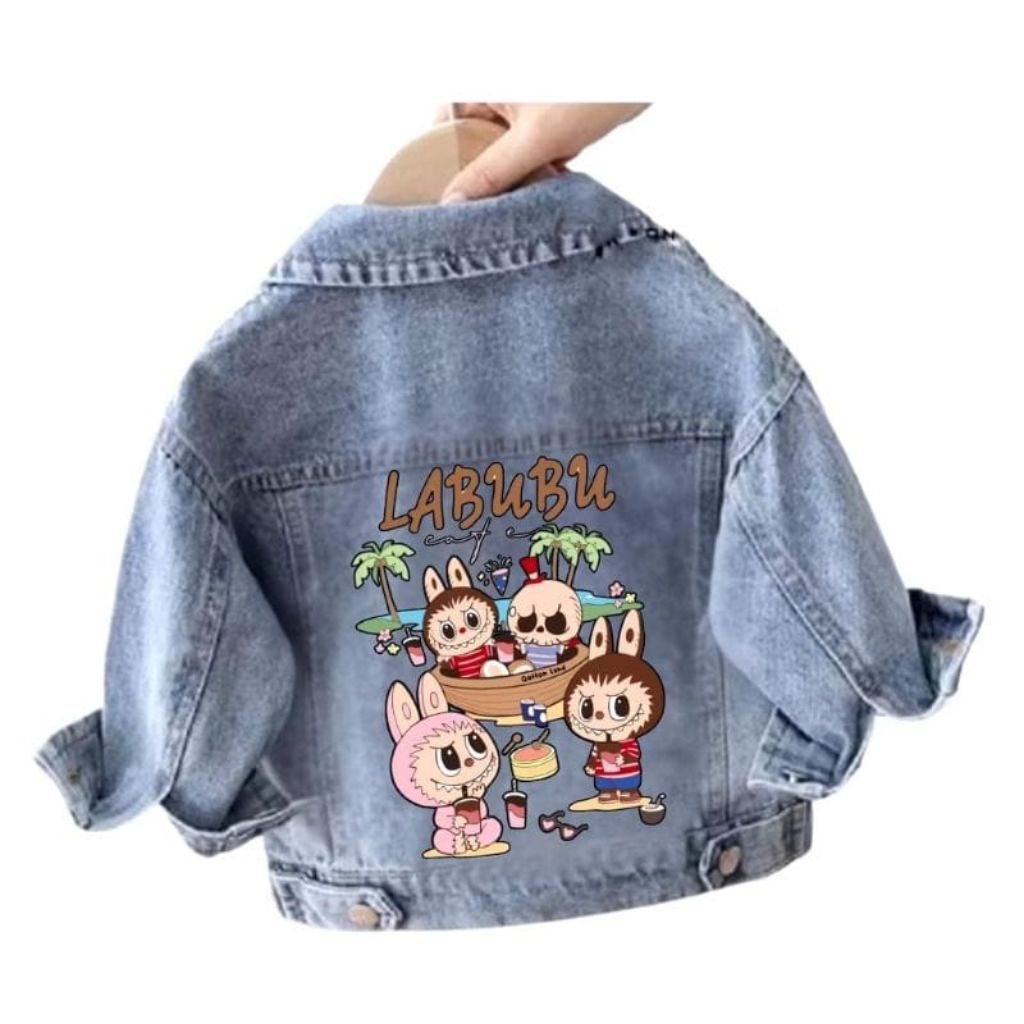 Jaket Jeans Anak 3D Perempuan By Arda Jeans | Jaket Labubu