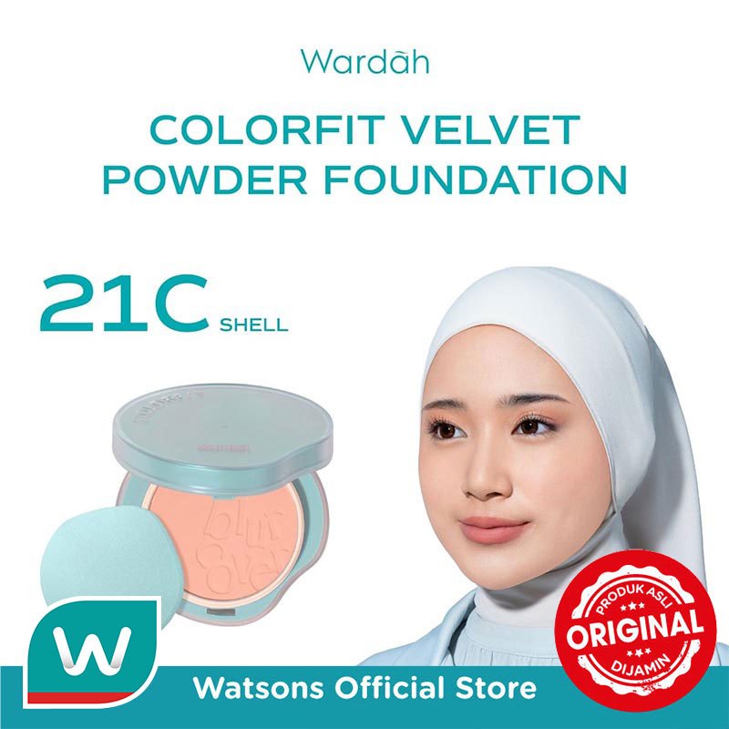 Wardah Colorfit Velvet Powder Foundation 21C Shell 11g