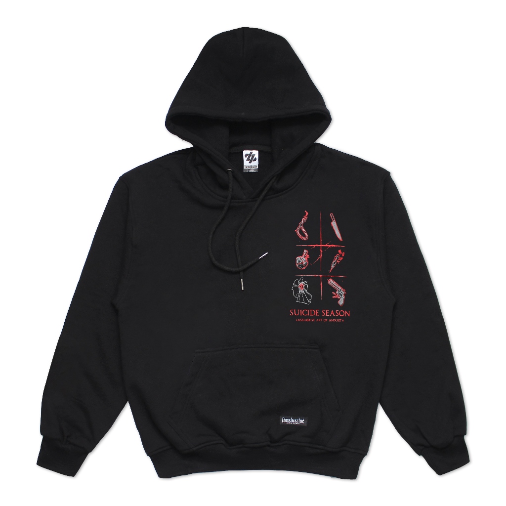 Hoodie cotton fleece 330 (gsm)|LASSIUSRISE - CHOICE BLACK