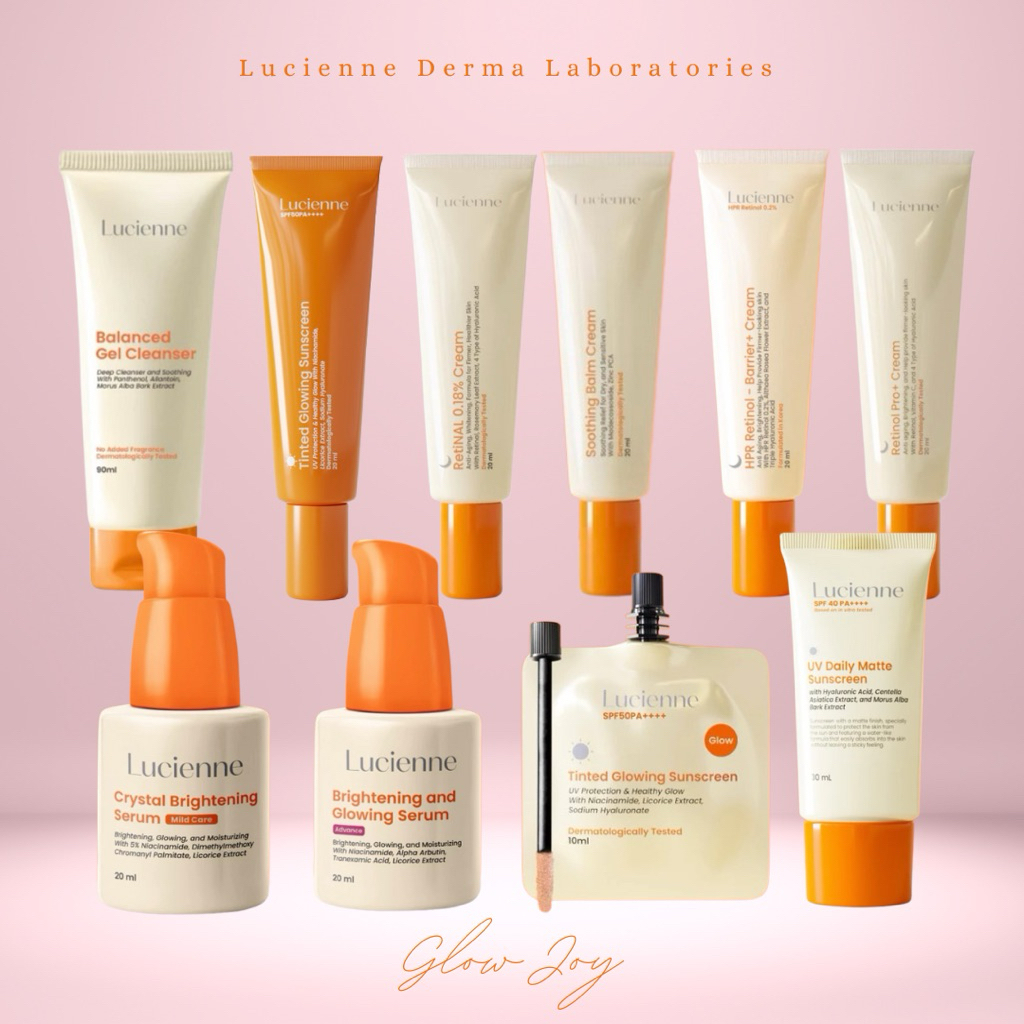 READY LANGSUNG KIRIM - LUCIENNE retinol serum brightening glowing crystal matte sunscreen tinted sun