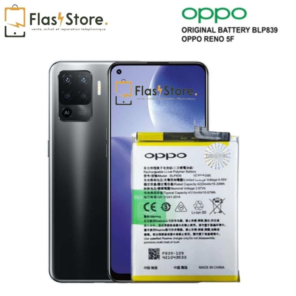 BATERAI Batrei BATTERY OPPO RENO 5F / RENO 5 4G / A96 5G / BLP839 BATRE BATRE ORIGINAL DISTRIBUTOR