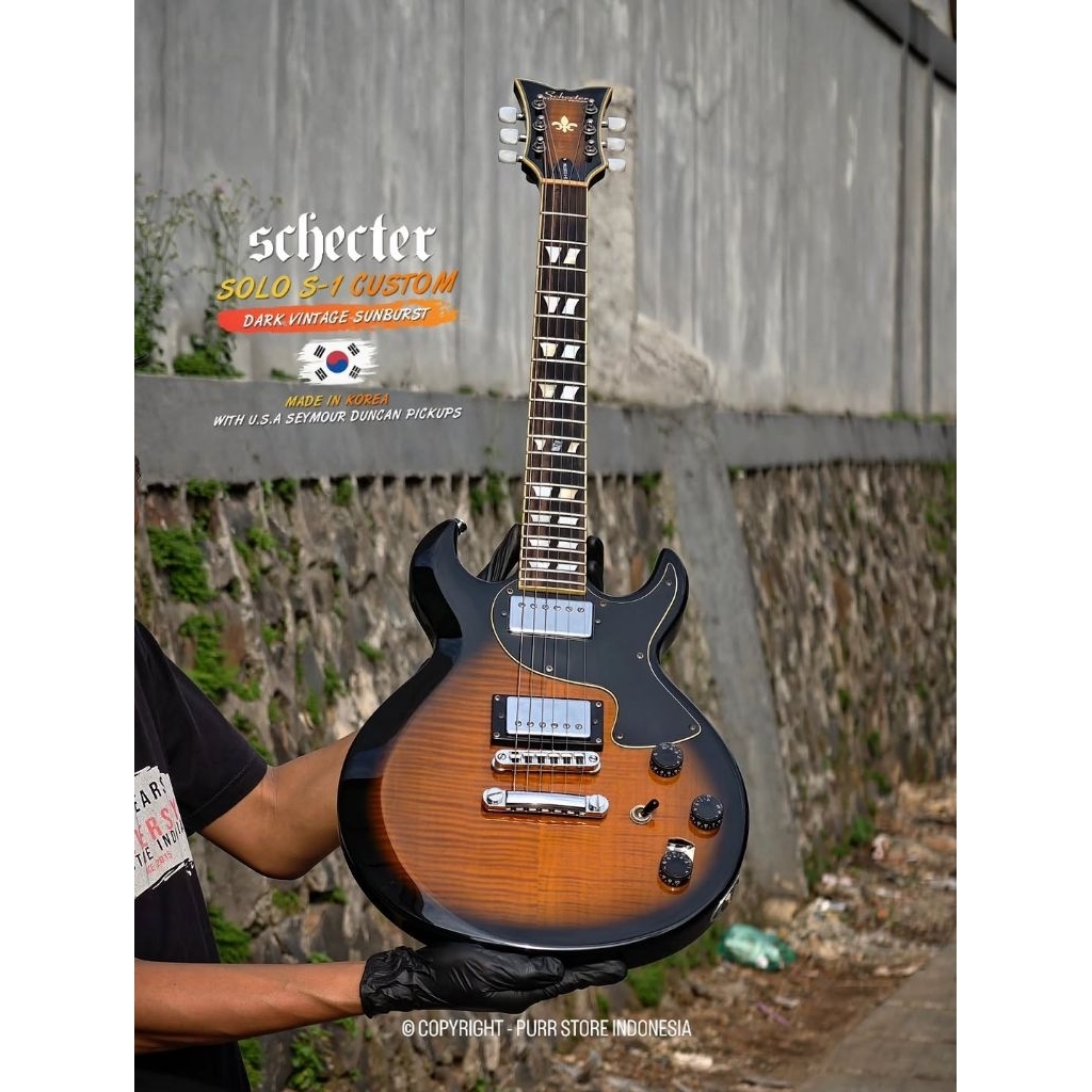 SCHECTER S-1 CUSTOMDARK VINTAGE SUNBURST -100% ORIGINAL