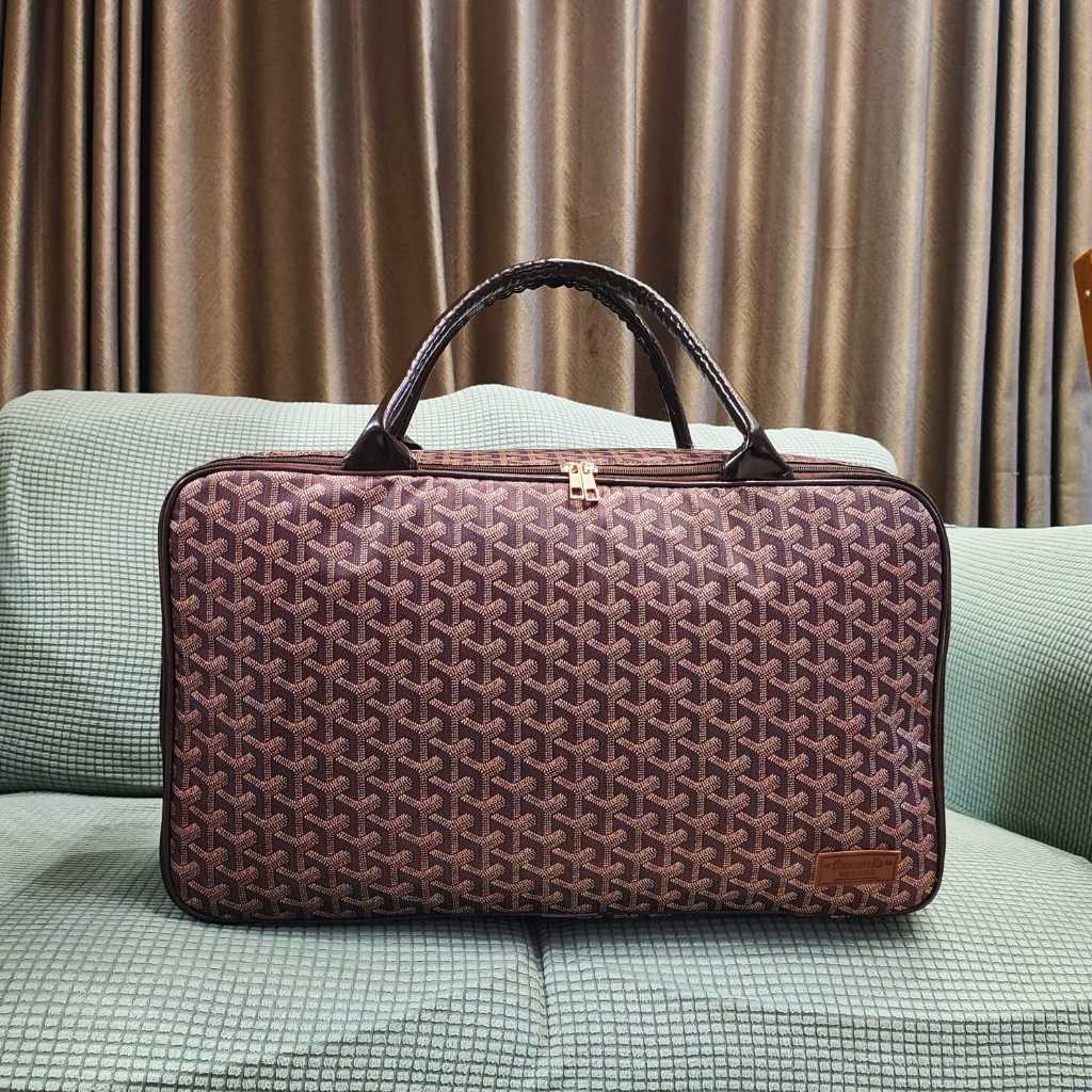 Travel Bag / Tas Pakaian Premium Kulit Sintetis Waterproof Wanita Pria bisa Custom Sablon utk Gym