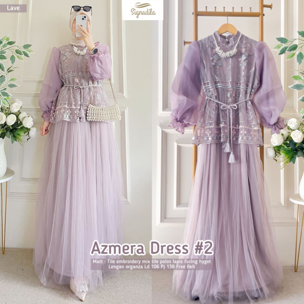 AZMERA DRESS#2 BAHAN EMBROIDERY MIX TILE POLOS