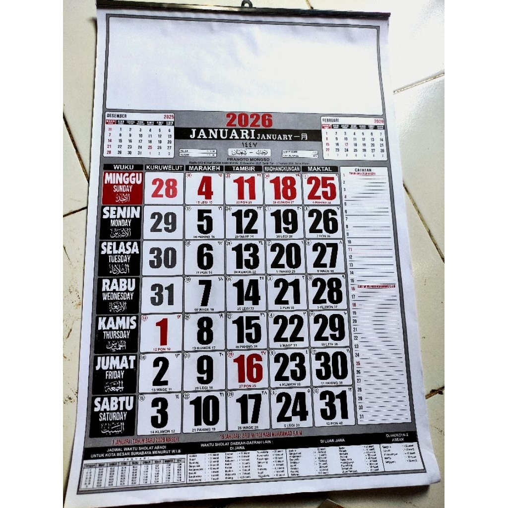Termurah Terbaru Kalender Nasional 2026 Hitungan Jawa arab