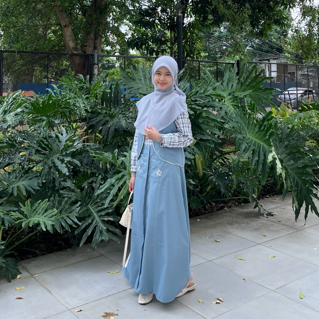 PRELOVED JILBRAVE LAUNA DRESS BLUE | GAMIS SAJA | SIZE S PB 132 LD 97