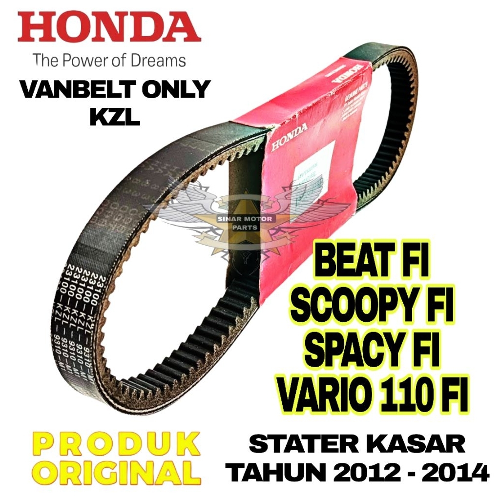 VANBELT ORIGINAL BEAT FI, SCOPY FI, VARIO 110 FI, KZL AHM HONDA ASLI