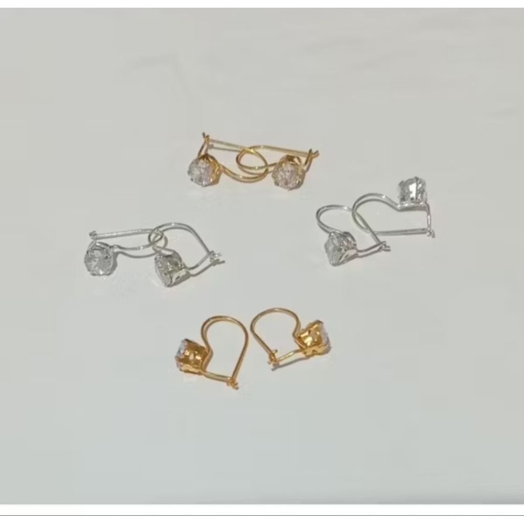 Anting desi perak asli 925 lapis emas