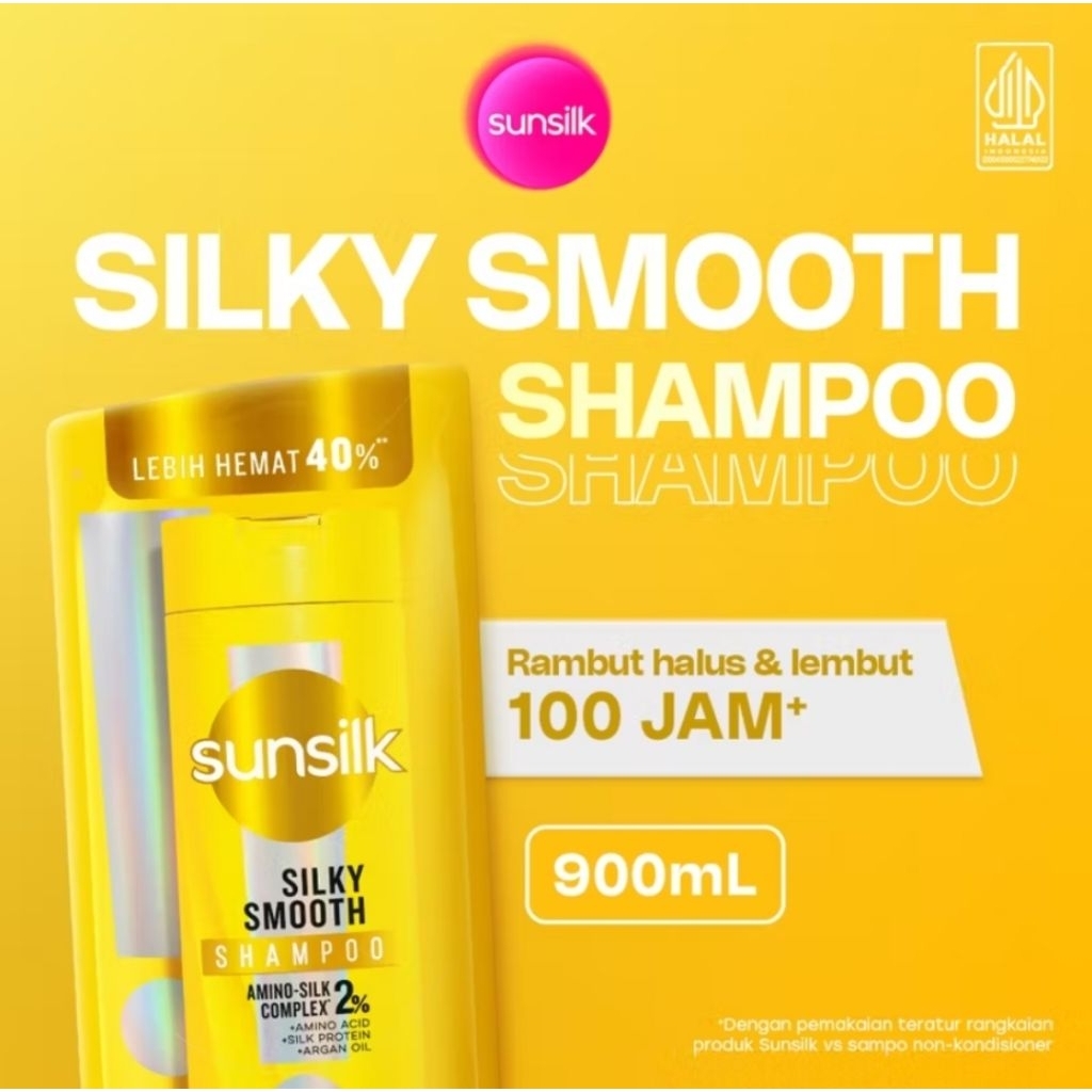 SUNSILK SHAMPOO SILKY SMOOTH POUCH REFILL 900ML