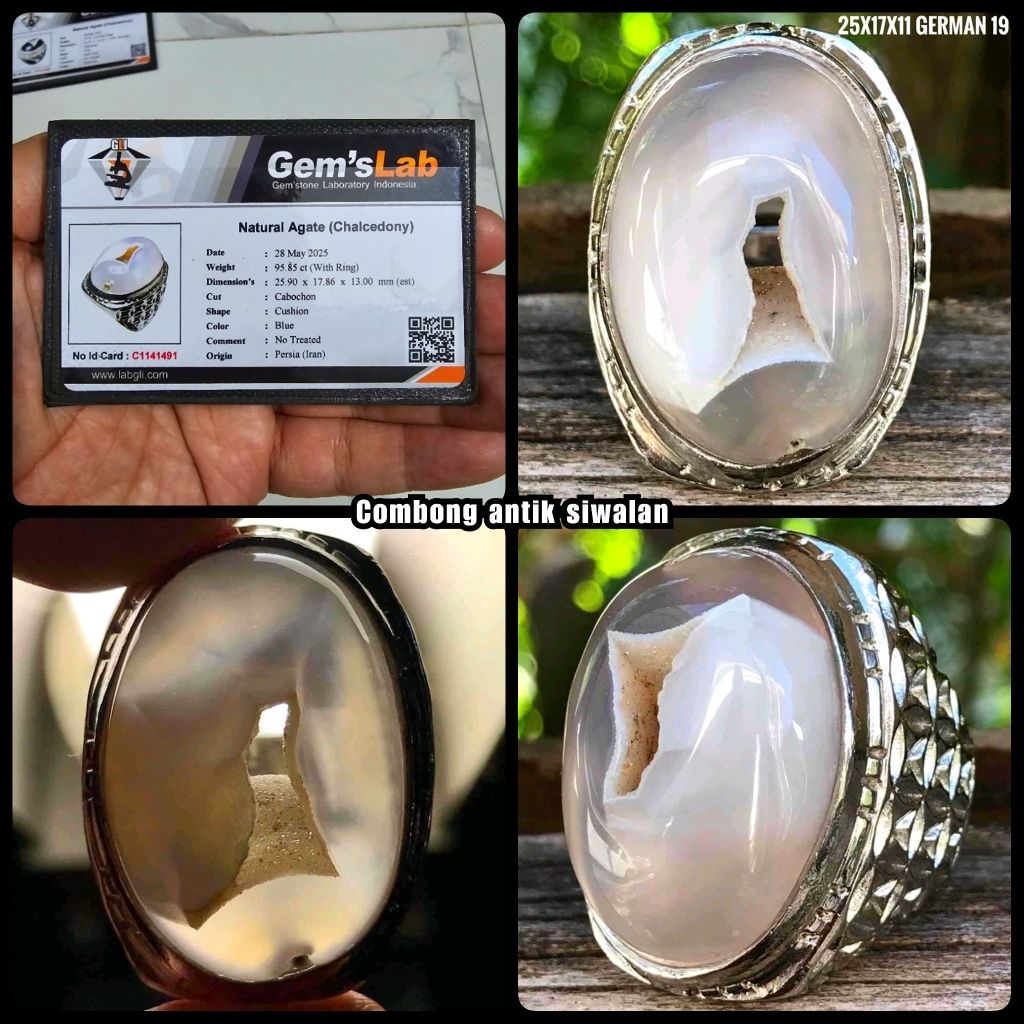 natural batu callcedony asli combong jumbo antik