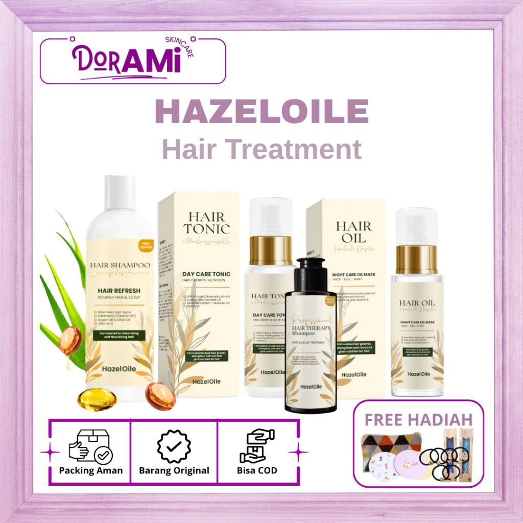HazelOile Hair Care (BUY1 FREE1 GIFT) Tonic Oil Serum untuk Rambut Rontok Botak & Menumbuhkan Rambut