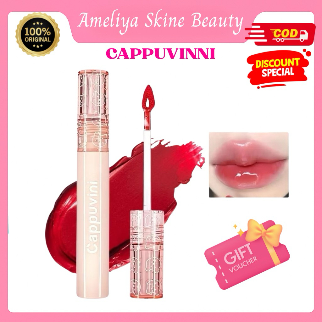 CAPPUVINI GLASS LipGloss Korean Lip Gloss Moisturizing Water lipGloss