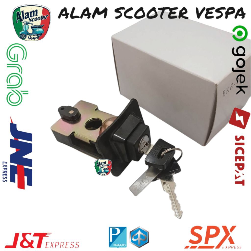 Rumah kunci jok vespa spartan komplit / Kunci jok spartan