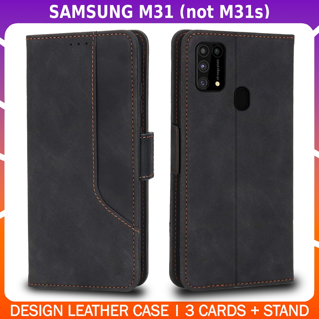 Premium Leather Wallet Flip Case with Stand SAMSUNG GALAXY M31