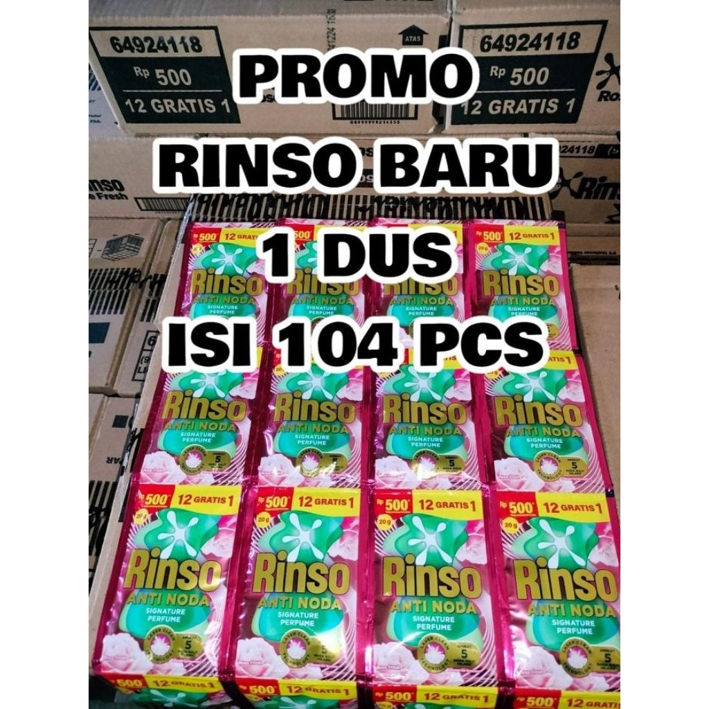 GROSIR RINSO CAIR 1 DUS 104 SACHET RINSO ANTI NODA RINSO WANGI HEMAT PRAKTIS