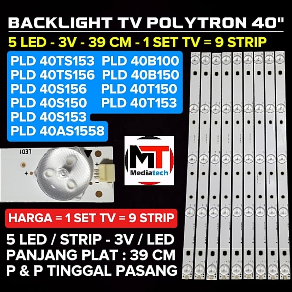 BACKLIGHT TV POLYTRON 40 INCH PLD 40TS153 PLD 40TS156 PLD 40S150 PLD 40S153 PLD 40S156 PLD40S150 PLD