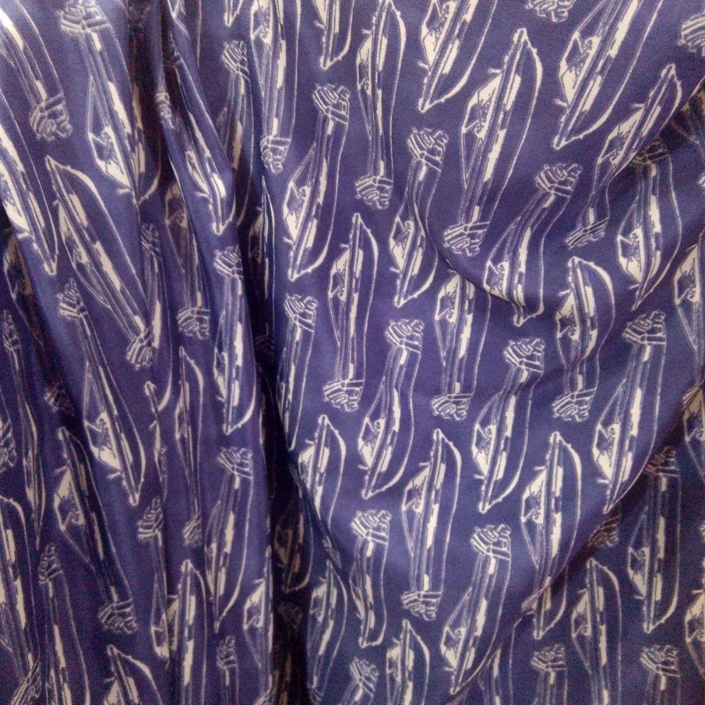 Kain Wolpeach Motif Kapal | Bahan Gamis Tunik Hijab Meteran Aj