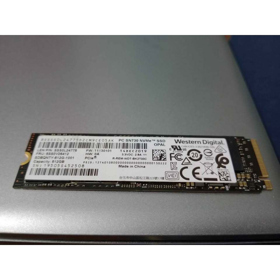 ssd nvme 512gb ori copotan merk WD sn730 kondisi bagus