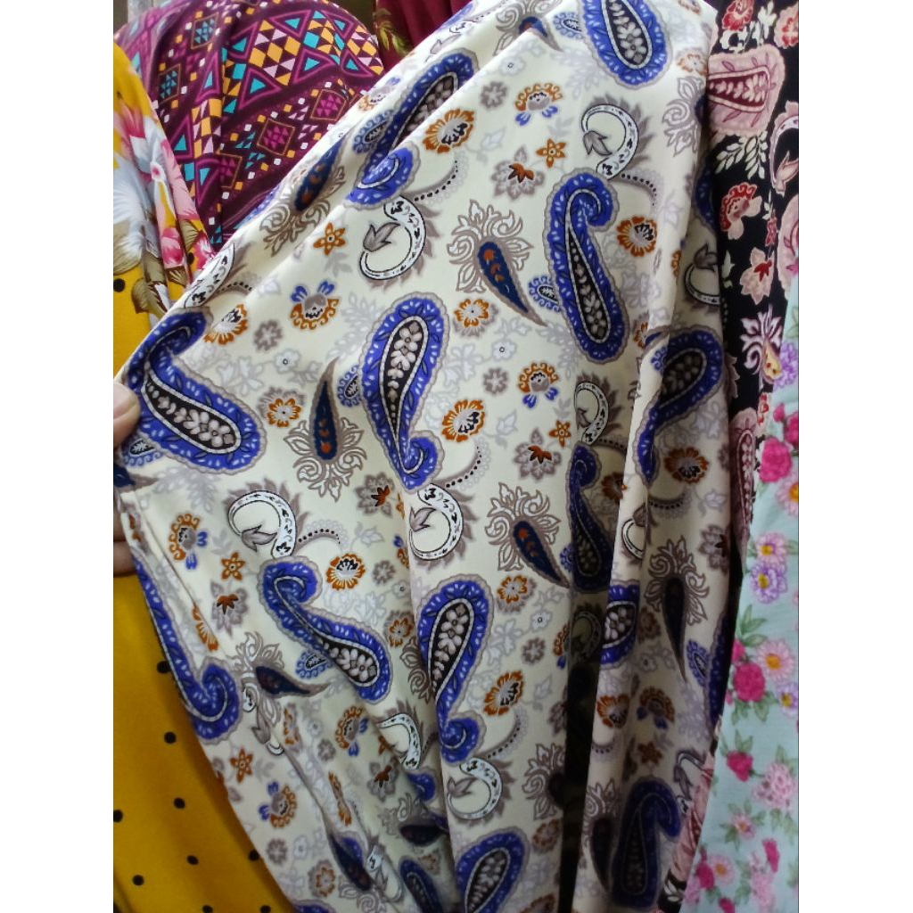 Kain/Bahan wolpis motif premium meteran//Kain wolpeach motif kembang//Bahan wolfis meteran(WK11)
