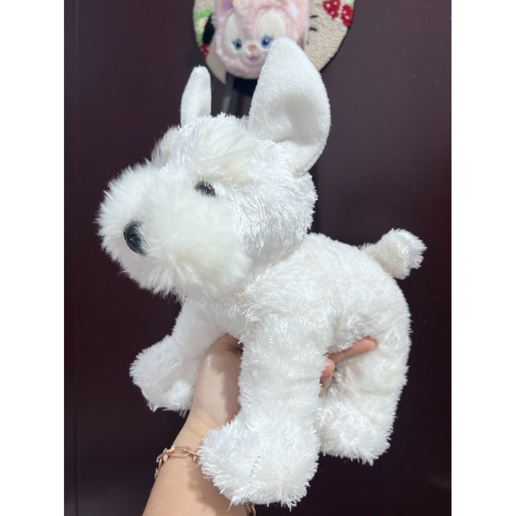 Boneka Anjing Ras Scottish Terrier Putih No Brand 22 Cm