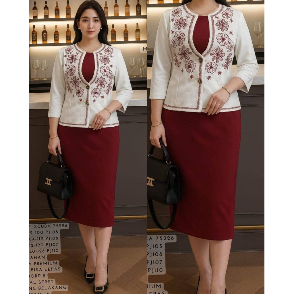 Dress Scuba Rompi Lepas New Import