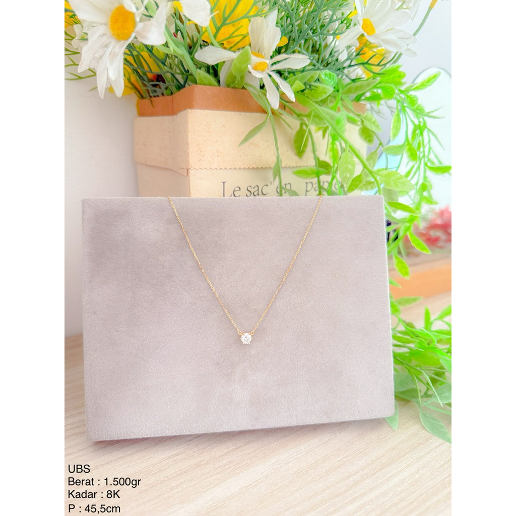 Perhiasan Kalung Emas Rantai Fency Serut Model Solitaire Nagita UBS & LOTUS 8k/375 & 16k / 700