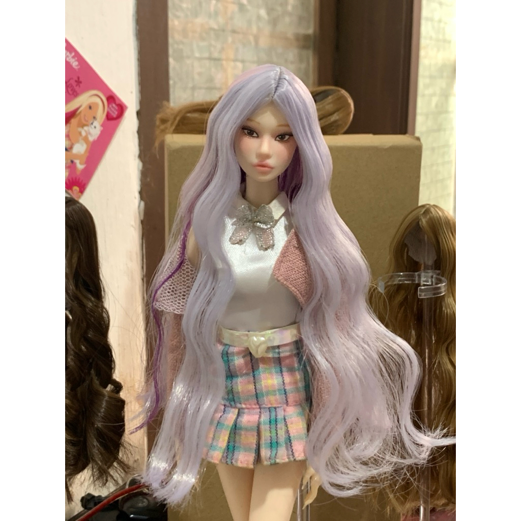 wig skala 1/6 wig doll wig boneka berbies wig figure 1/6