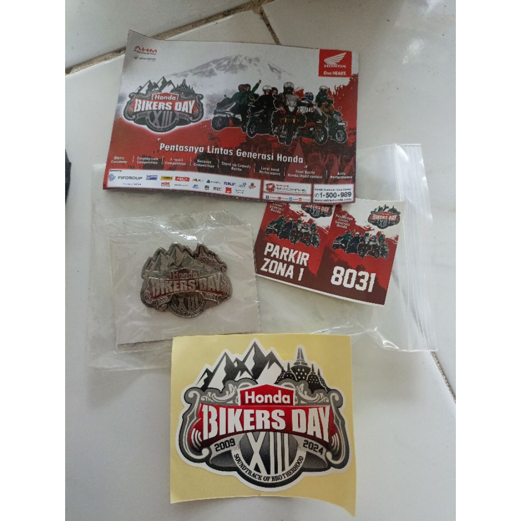 pin cor honda bikers day 2024 lengkap plus stiker