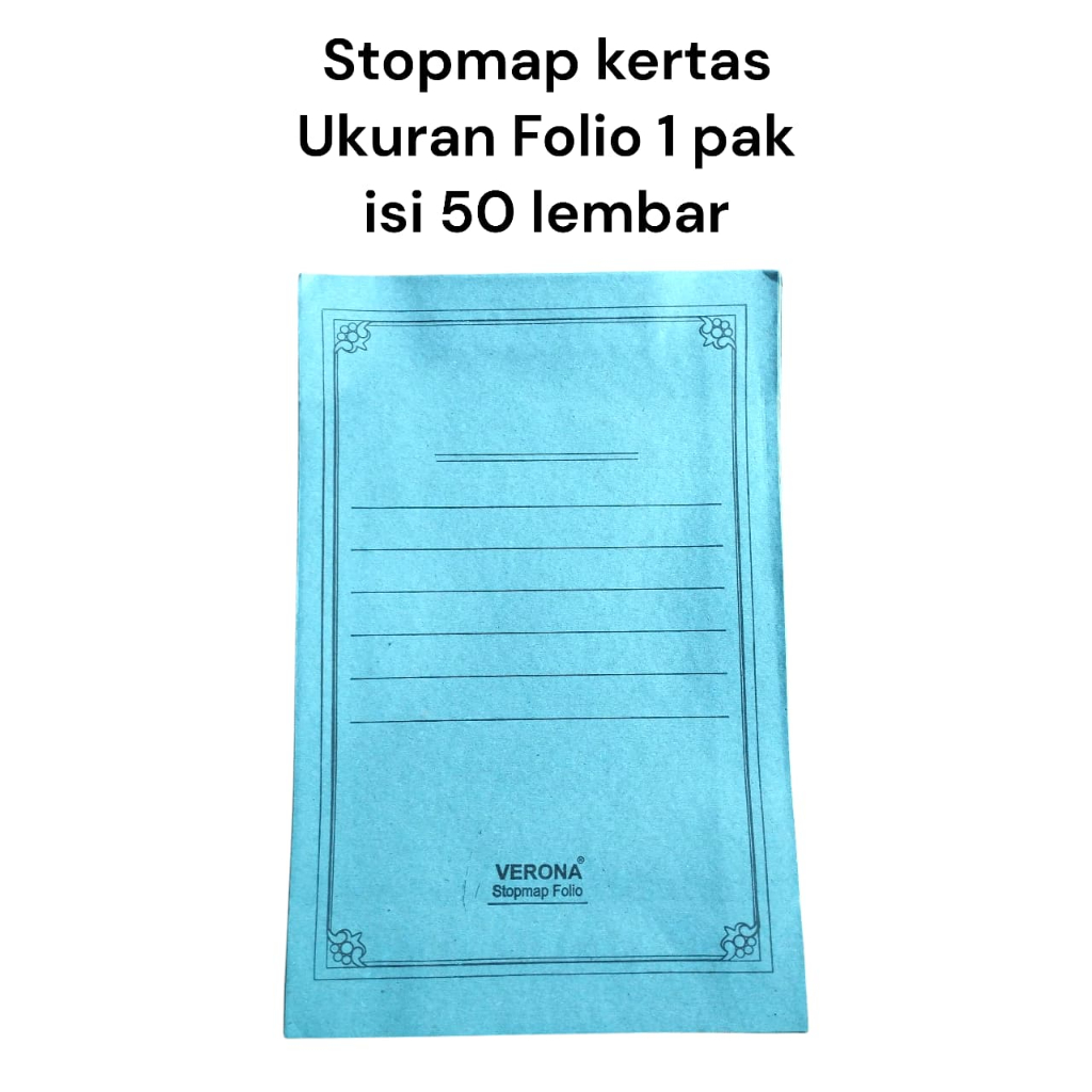 Stopmap Kertas Ukuran Folio 1 Pak isi 50 Lembar Tersedia 4 Warna Biru Hijau Merah dan Kuning - Stopm