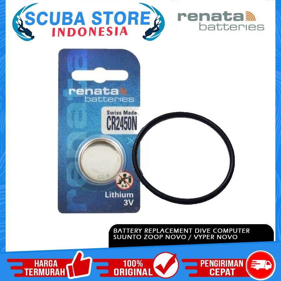 Replacement Battery Kit Renata CR2450 Original Dive Computer Suunto Zoop Novo/Zoop Vyper Smartwatch 