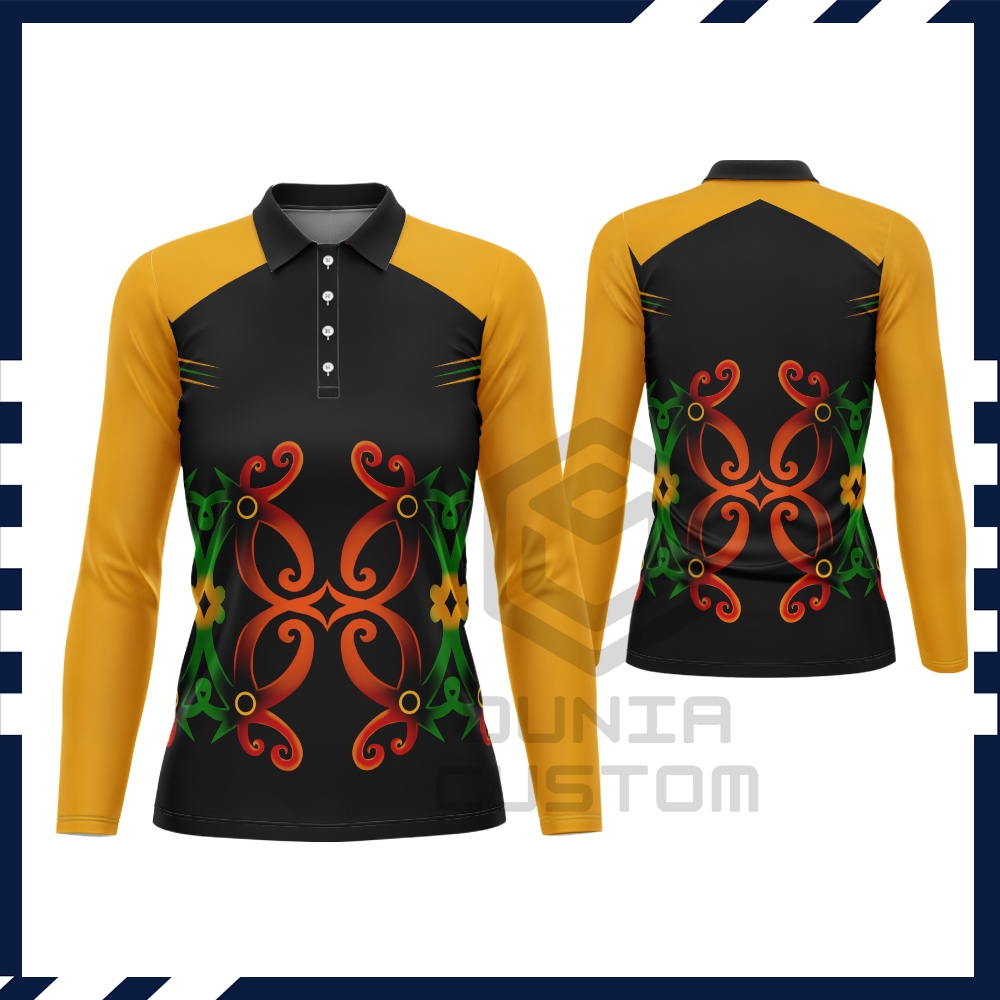 Baju Batik Dayak Polo Lengan Pendek Panjang Batik Kalimantan Baju Batik Dayak Bisa Pake Nama