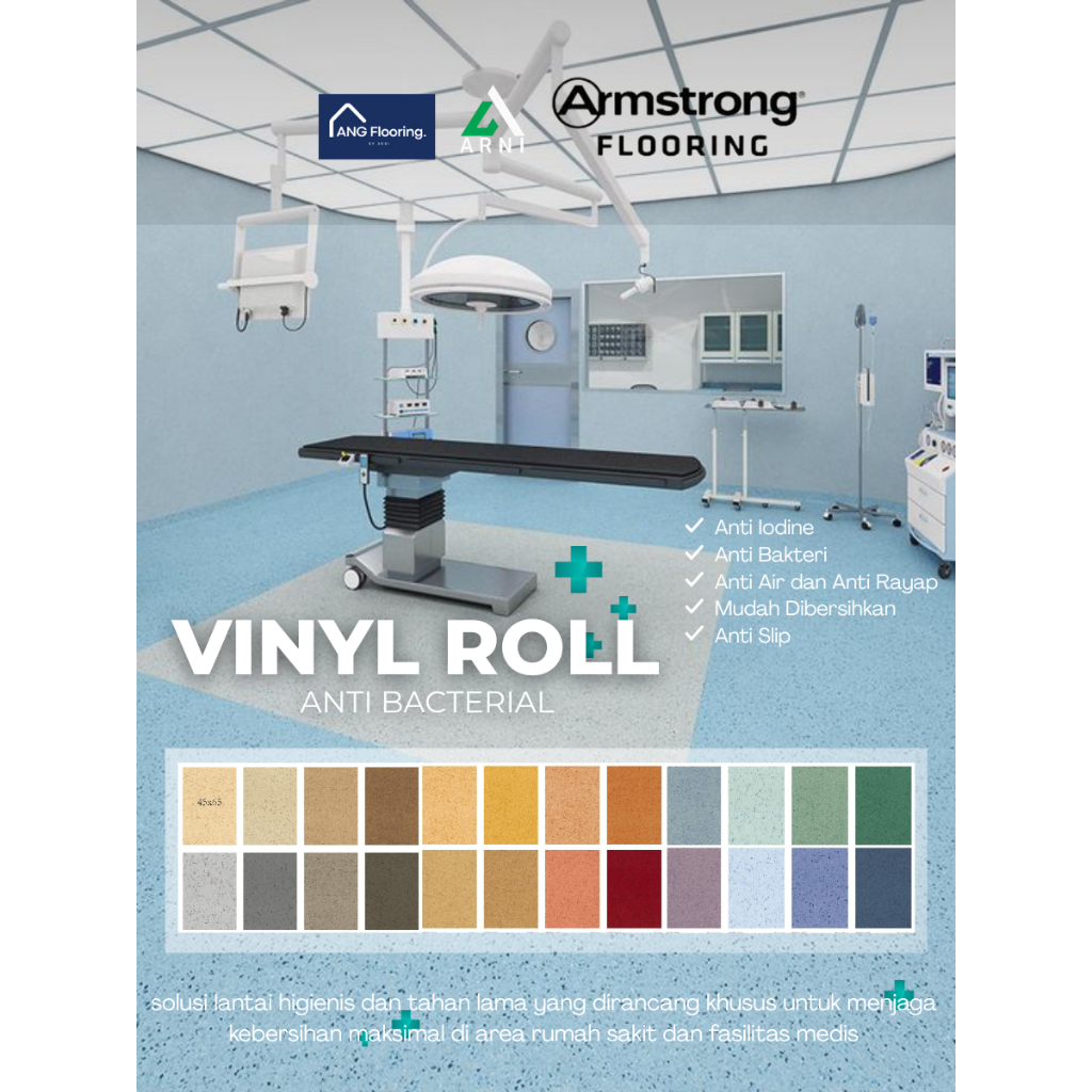 Vinyl Roll Armstrong Starlux 2mm Anti Bacterial Anti Slip – Lantai Rumah Sakit & Klinik Premium PVC 