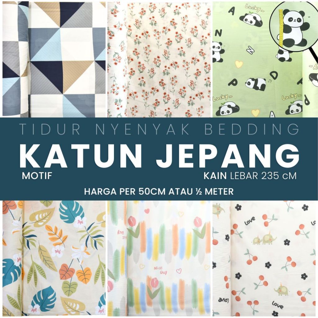 KAIN SPREI KATUN JEPANG MOTIF KARAKTER COWOK LEBAR 235 METERAN 100% ORIGINAL
