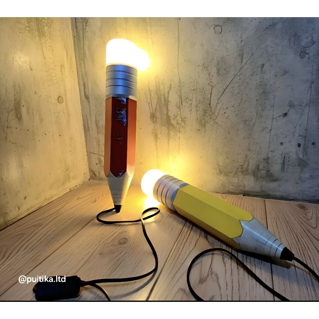 Lampu tidur bentuk pencil - lampu tidur unik - lampu pensil - lampu dinding unik