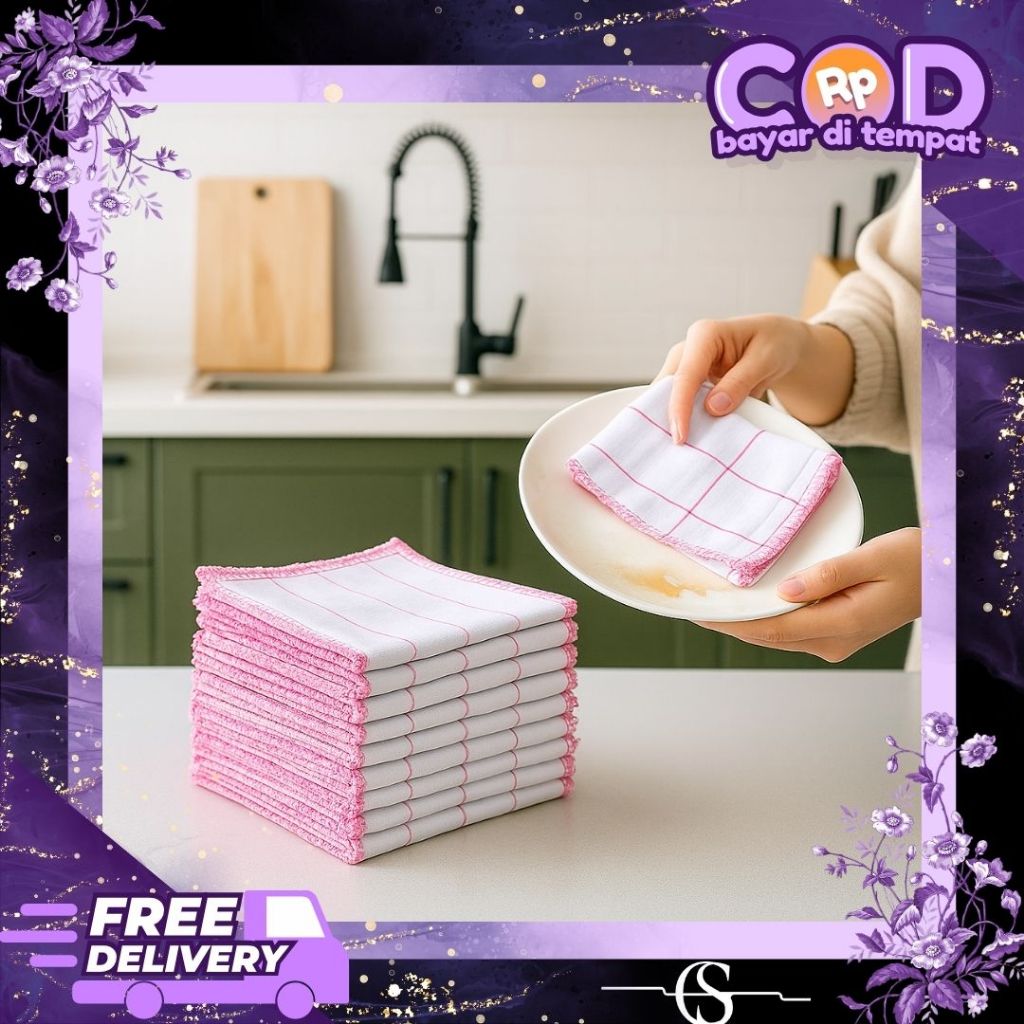Kain Lap Cuci Mangkok Piring Cotton Kain Lap Katun Kasa Cuci Piring Kain Lap Multifungsi