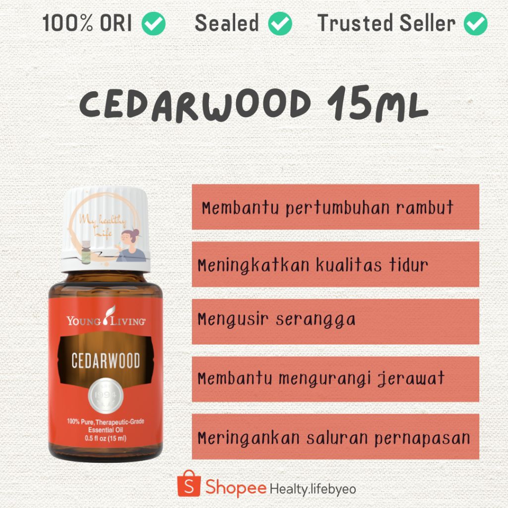CEDARWOOD 15ML young living ESSENTIAL OIL cedarwood young living