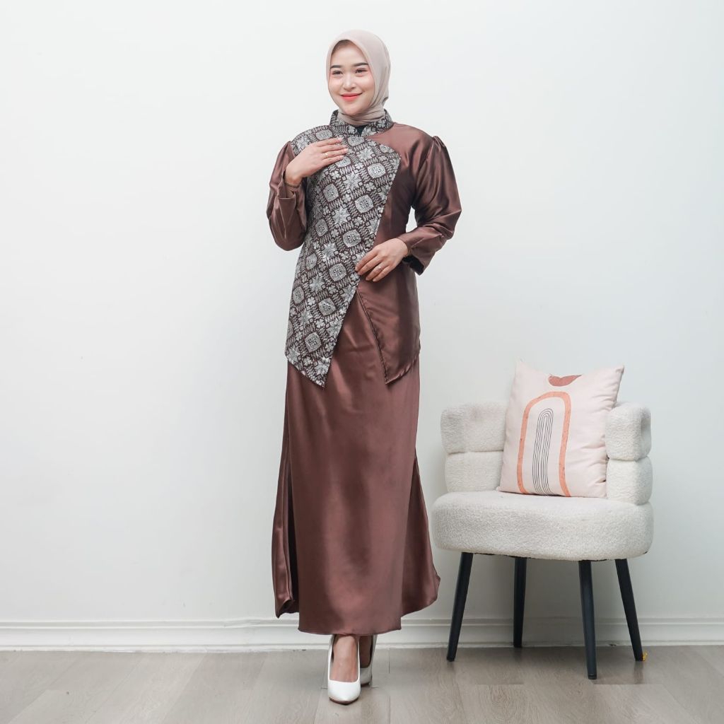 Setelan wanita INARA dan rok duyung satin premium | setelan kondangan wanita