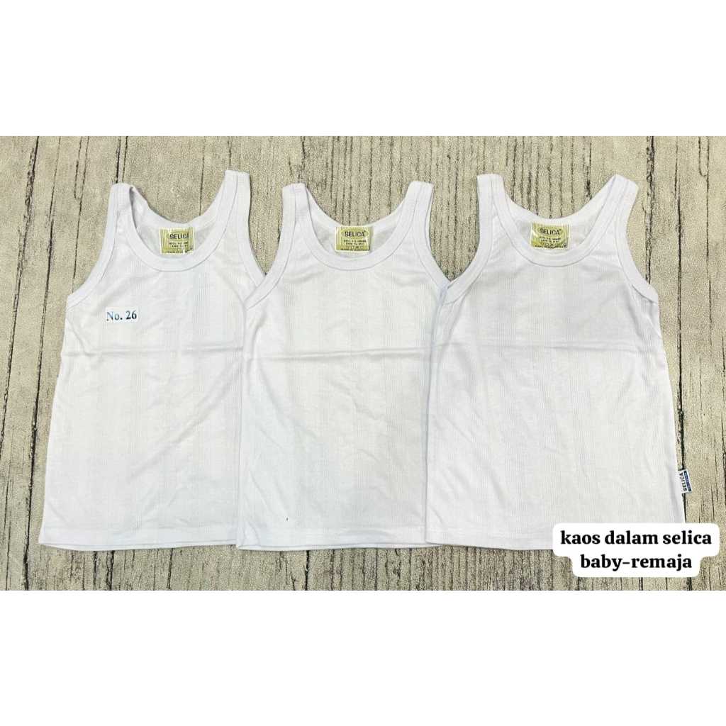 KAOS DALAM ANAK SELICA / KAOS DALAM ANAK PUTIH / SINGLET PUTIH ANAK