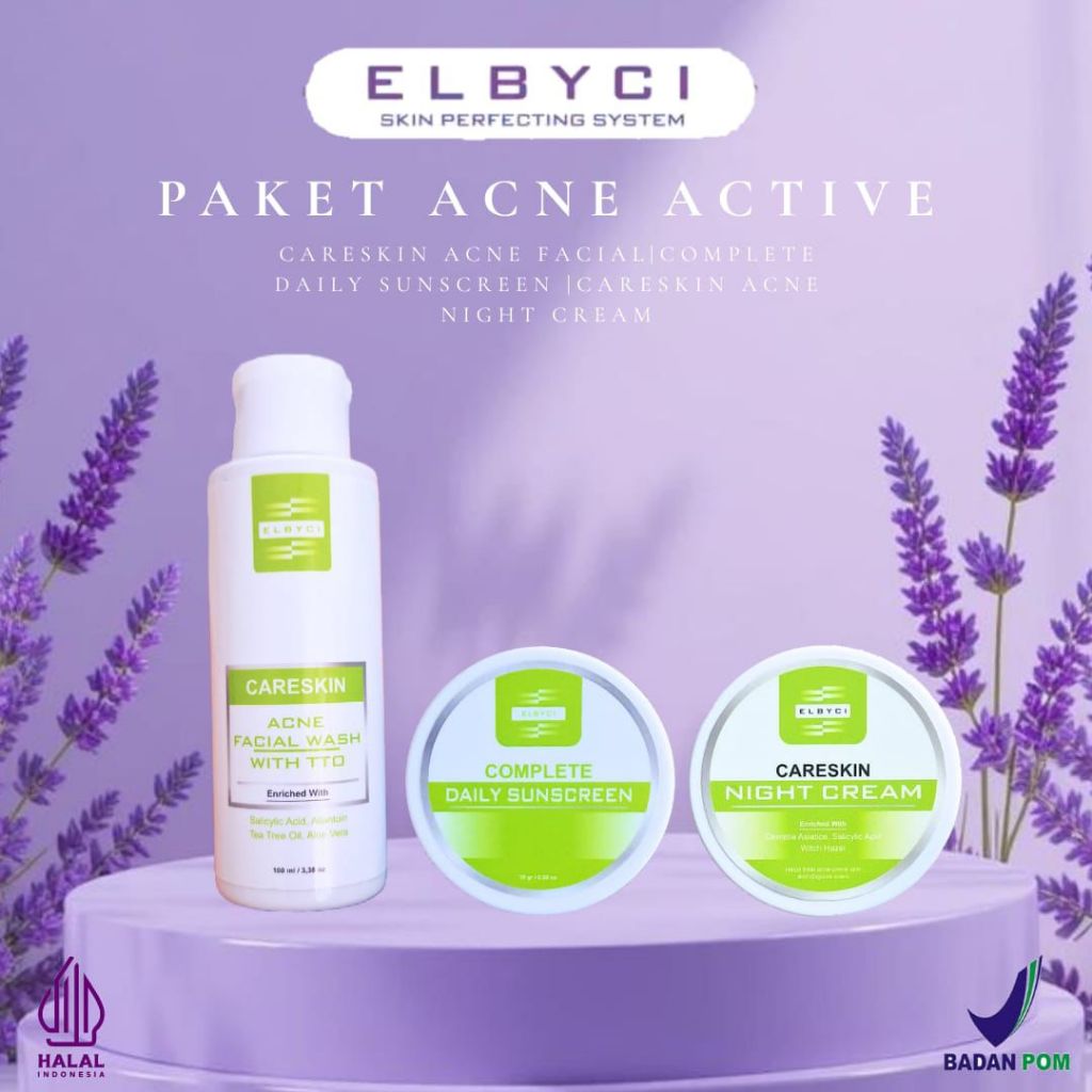 NEW ELBYCI -- PAKET ACNE PAKET PERAWATAN PROBLEM KULIT JERAWAT AKTIF BRUNTUS