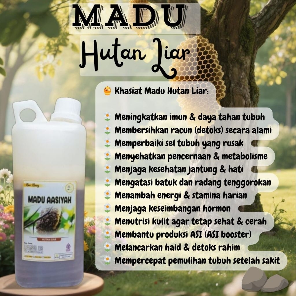 [Raw Honey] Madu AASIYAH Madu Hutan Liar 1kg Asli 100%