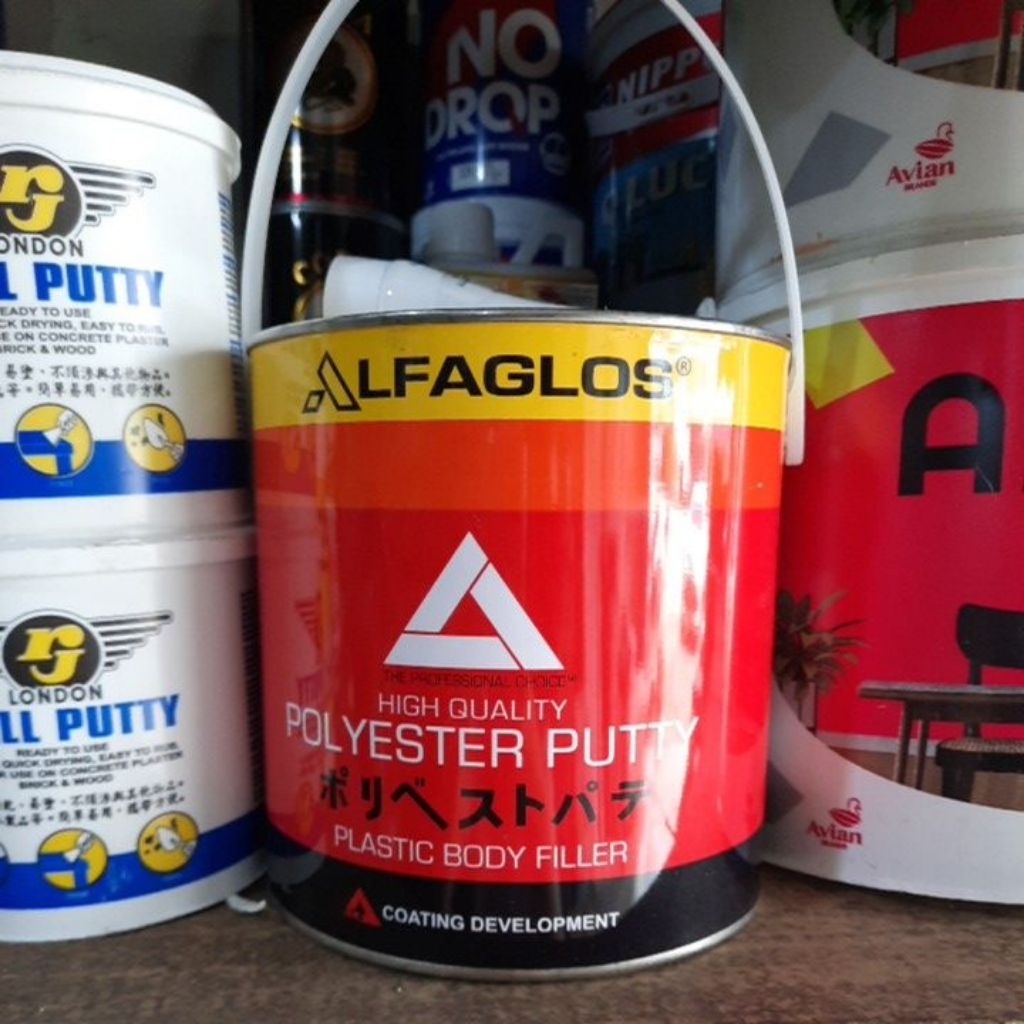 Dempul Alfaglos 3 kg / Dempul Besi Baja Alumunium / Dempul Polyester Alfa Glos / Alfa Gloss