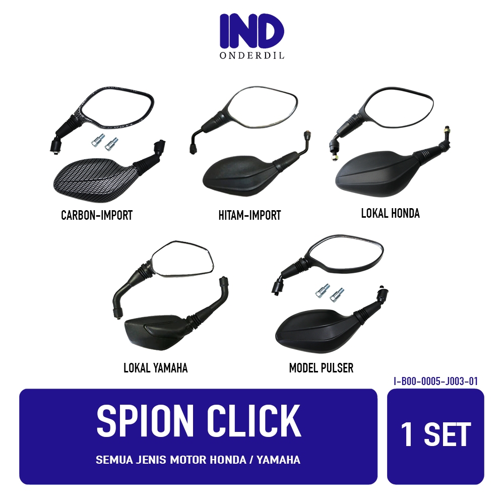 Spion Click Untuk Motor Honda & Yamaha Beat Karbu FI Pop Street eSP & Vario 110 150 125 LED New & Mi