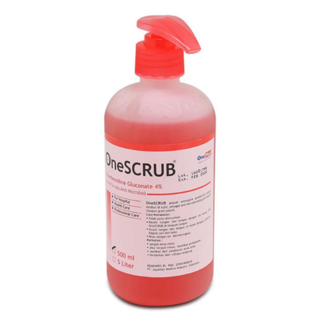 OneScrub 4% Hand Scrub 500ml +dispenser Onemed Sabun Antiseptik