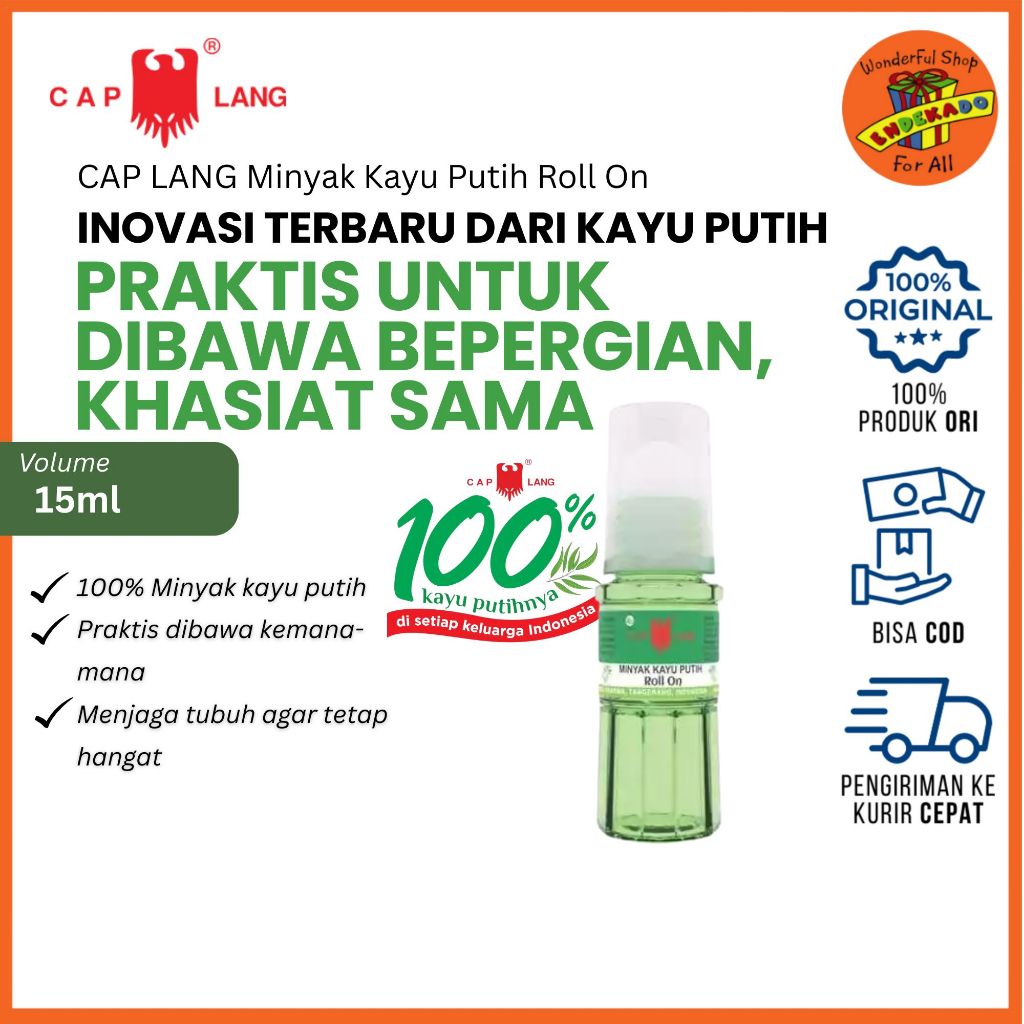 CAP LANG Minyak Kayu Putih Roll On 15 ml | Roll On Minyak Kayu Putih