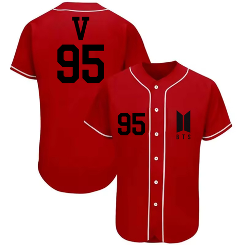 Jersey Baseball Sport Unisex Korea Kpop Baju merah