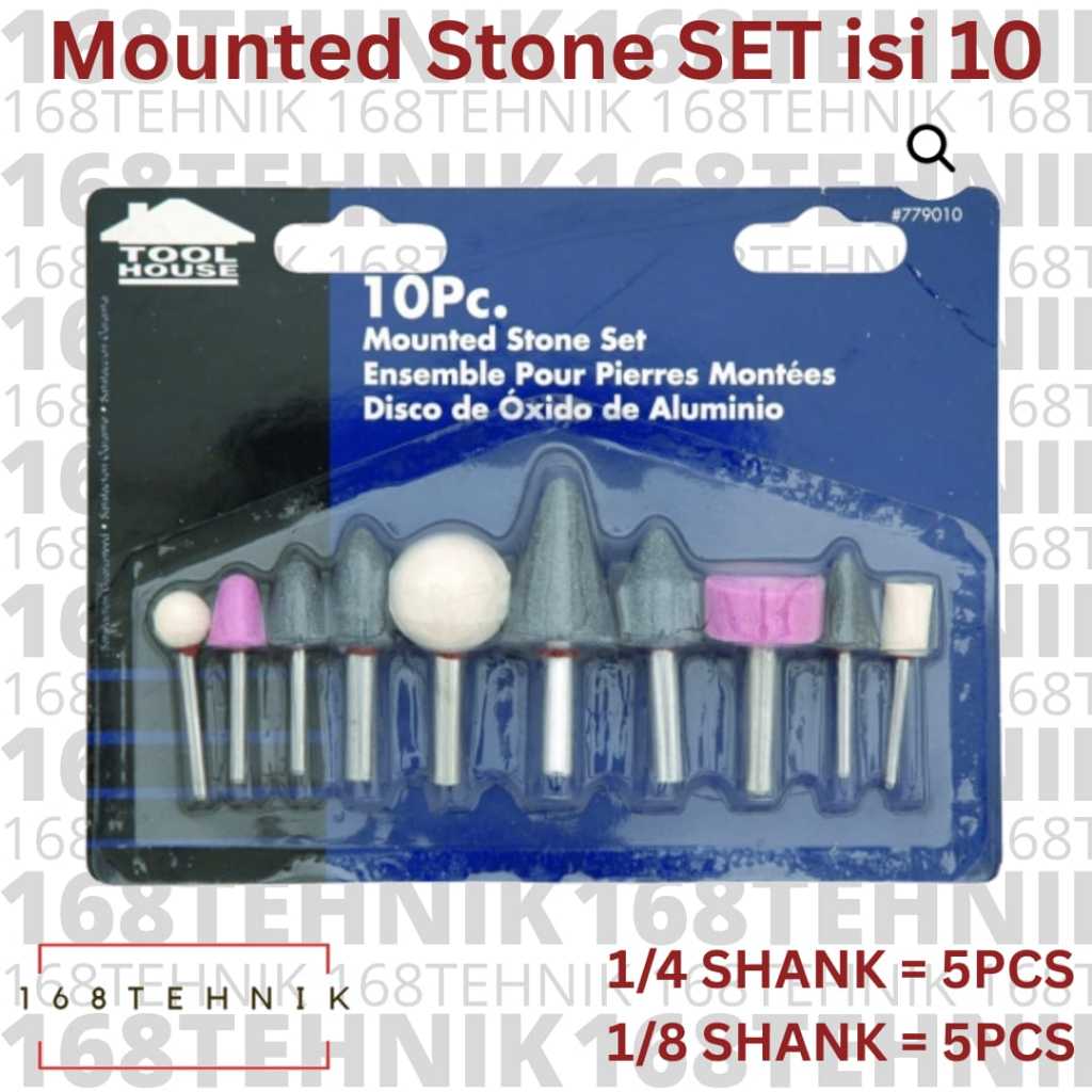 MOUNTED STONE SET 10PCS / BATU OSCO SET / BATU GERINDA POLES / MINI GRINDER BATU GAGANG SET / BATU G