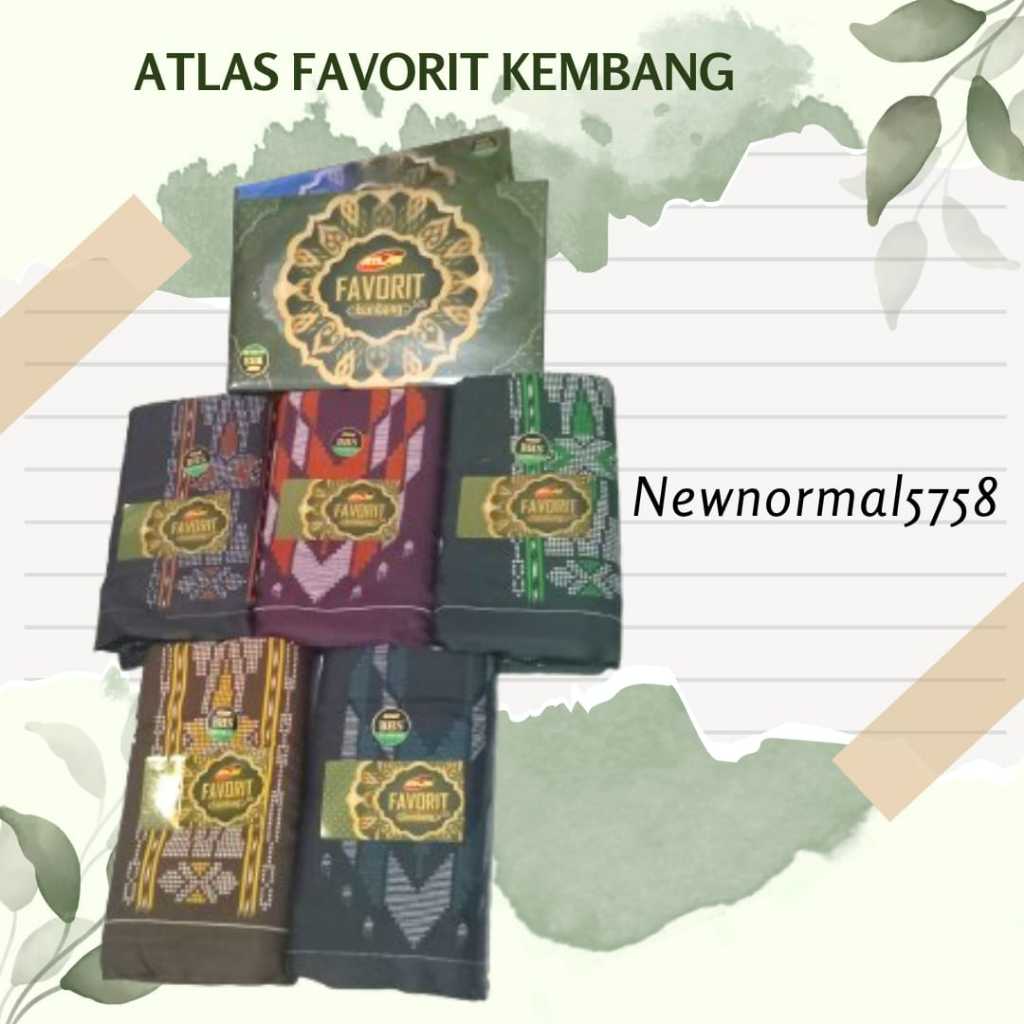 SARUNG ATLAS FAVORITE KEMBANG - ISI 10 PCS DAN 20 PCS / 1 KODI