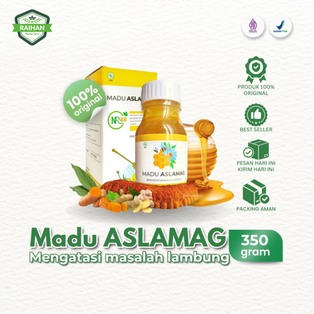 Madu Aslamag 350gr Herbal Madu Alami Penurun Asam Lambung